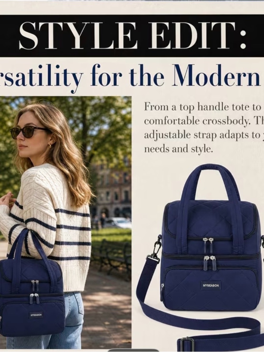 Navy Double Layered Insulated Bag